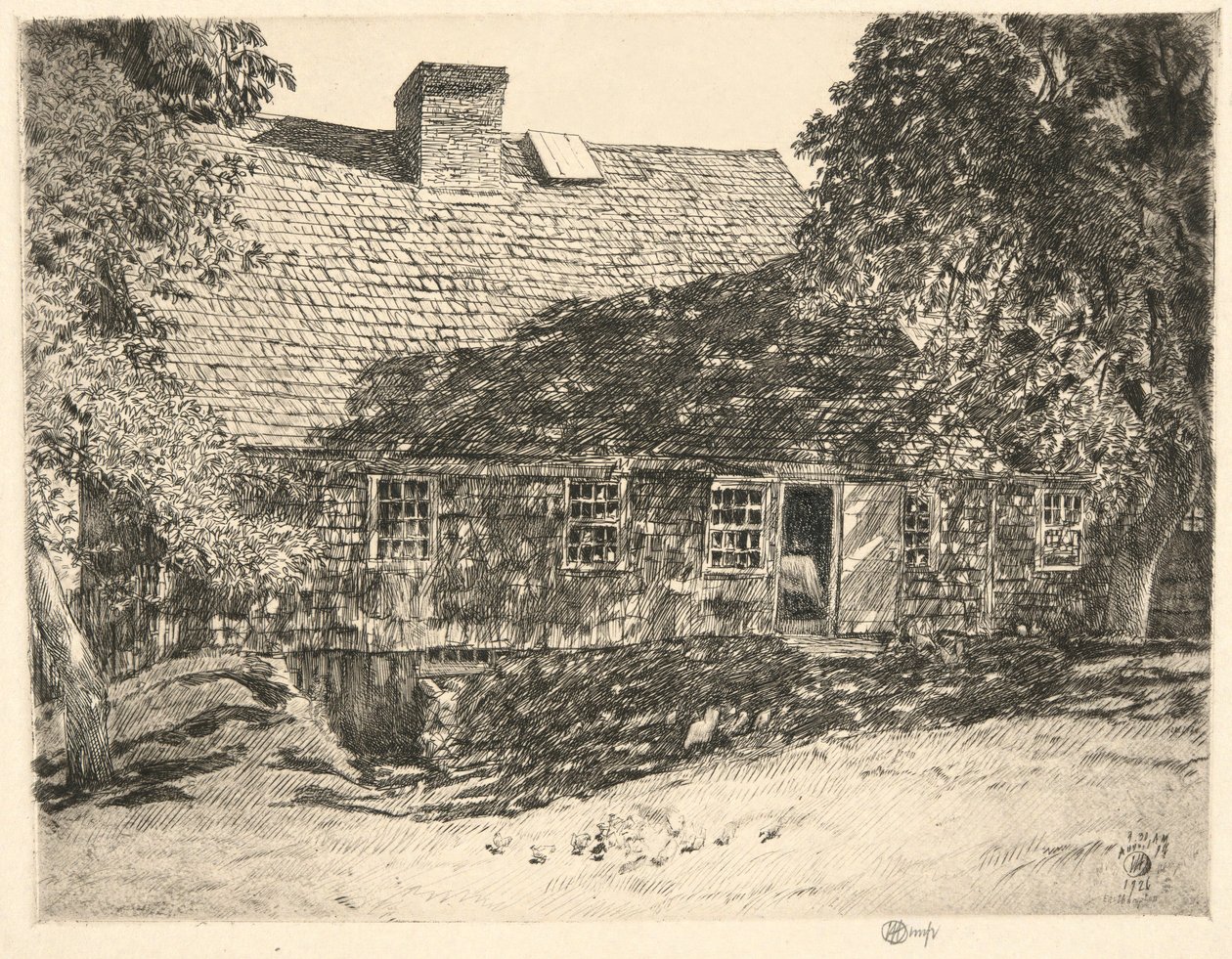 Old Mulford House, Easthampton, 1926 autorstwa Childe Hassam