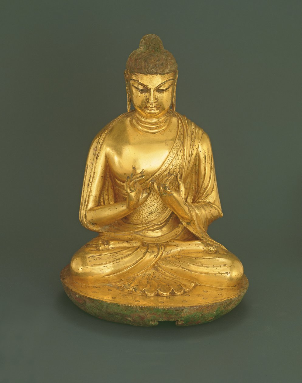 Budda Vairocana (Dari), dynastia Tang (618-907), początek VIII wieku (brąz złocony ołowiany) autorstwa Chinese School