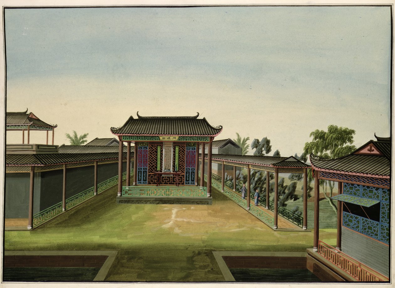 Scena ogrodowa, ok. 1820-40 (wc na papierze) autorstwa Chinese School