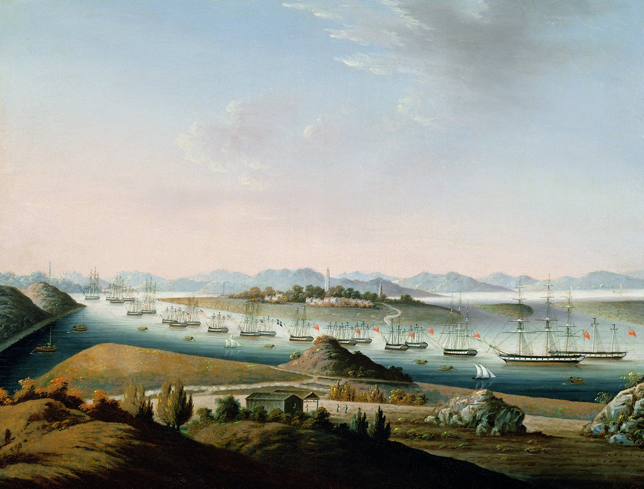Widok Whampoa, ok.1840 autorstwa Chinese School