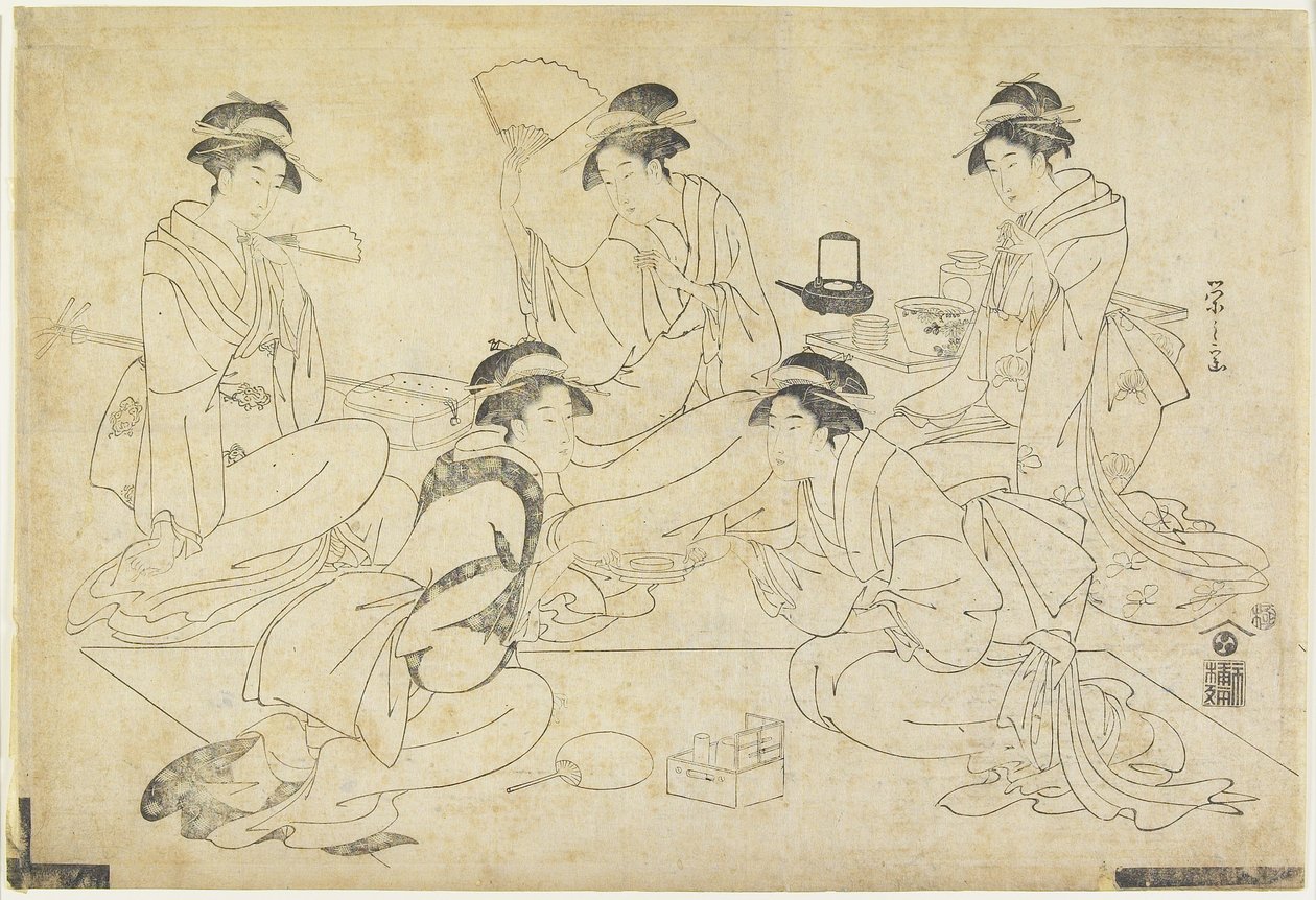 Pięć piękności, 1787-1796 autorstwa Chobunsai Eishi