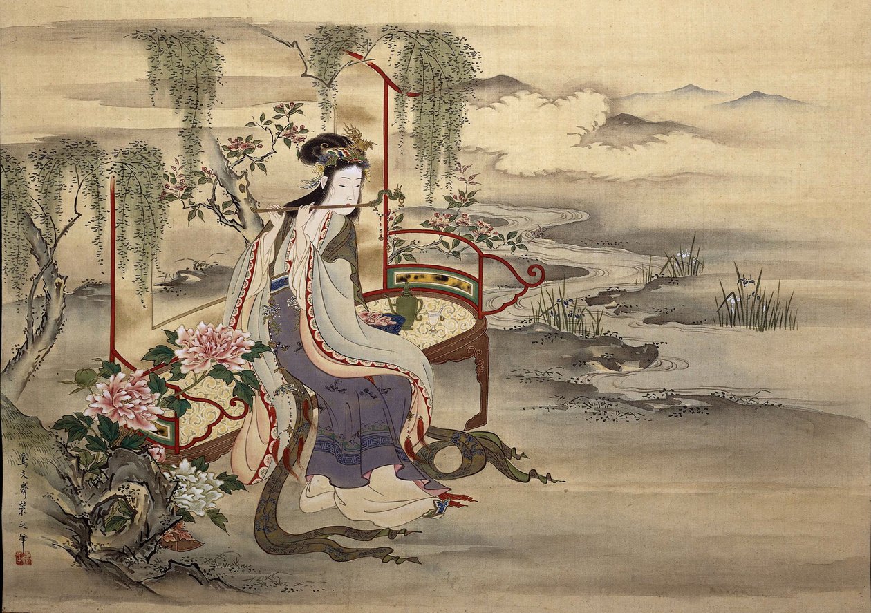 Chińska piękność Yang Guifei, ok. 1810-1815. autorstwa Chobunsai Eishi