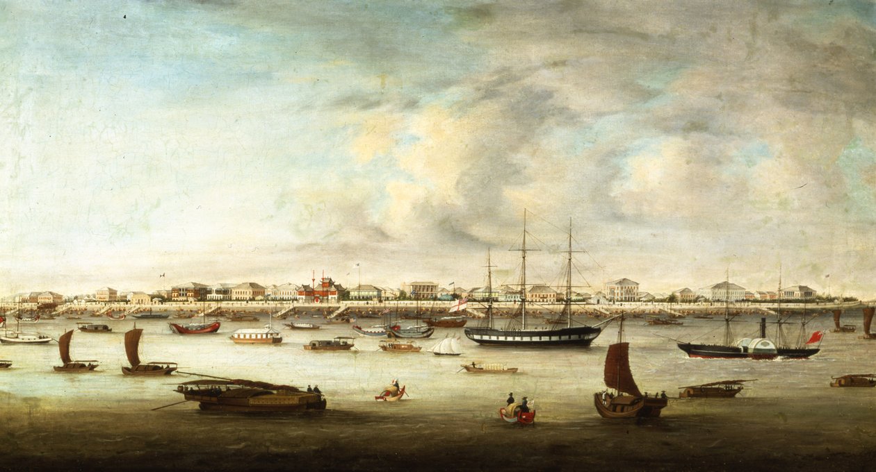 Chińskie statki rybackie, Szanghaj, ok. 1857 r. autorstwa Chow Qua