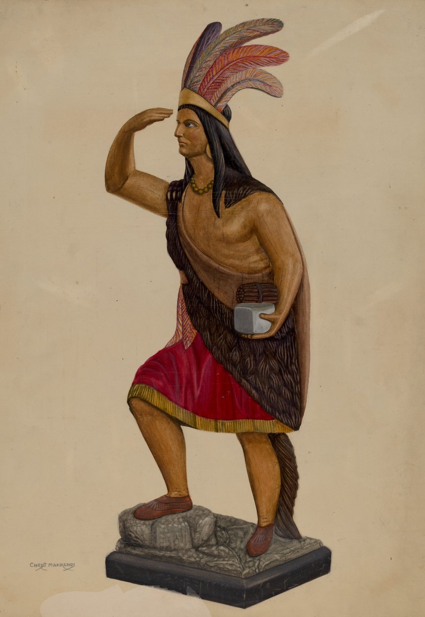 Sklep z cygarami Indian, ok. 1930 r. 1937. autorstwa Chris Makrenos
