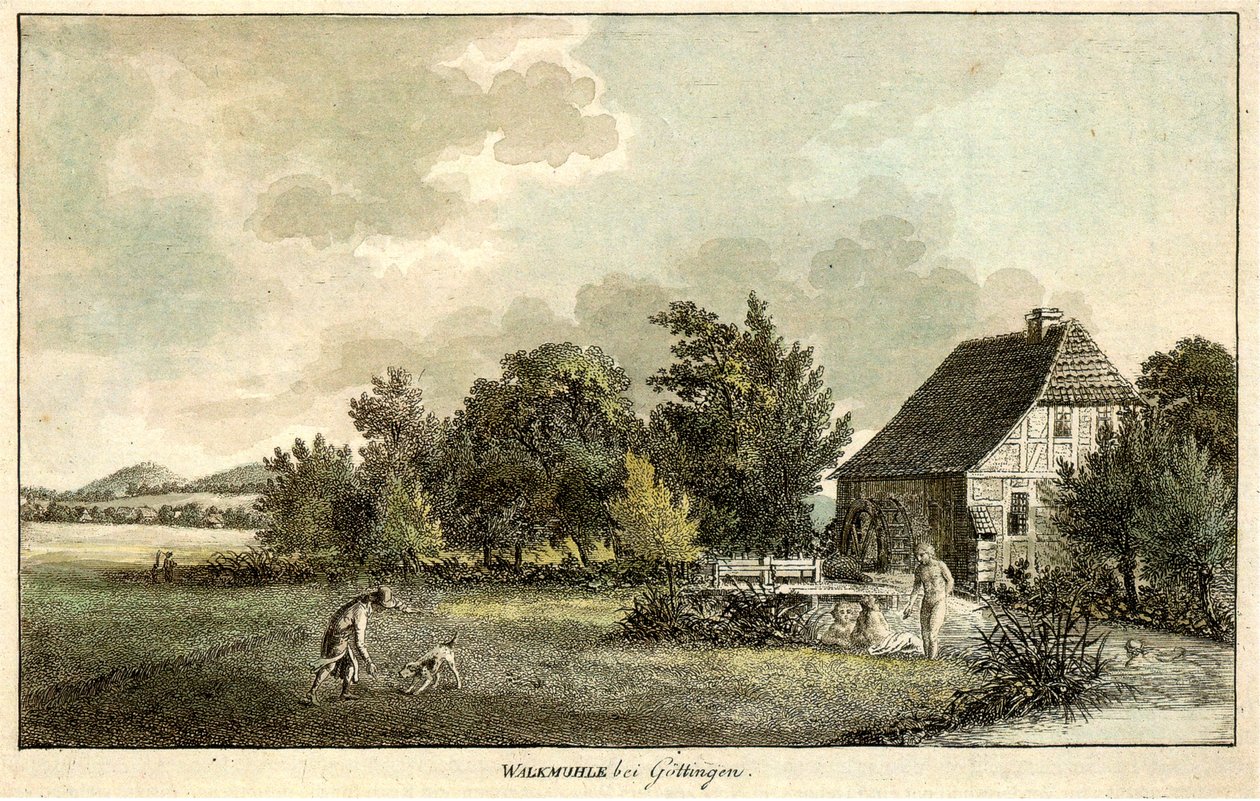 Walkemühle nad kanałem Leine na południe od centrum Getyngi. autorstwa Christian Andreas Besemann