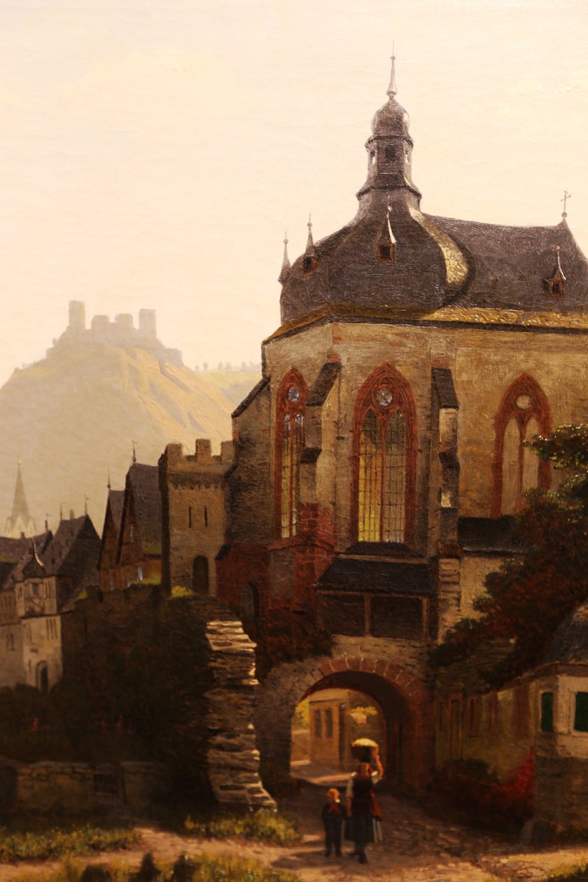 Oberwesel i zamek Schönburg autorstwa Christian Eduard Boettcher