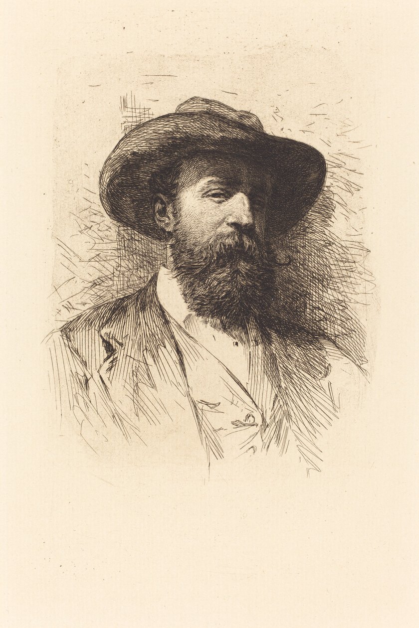 Autoportret (akwaforta na papierze czerpanym) autorstwa Christian Wilhelm Jacob Unger