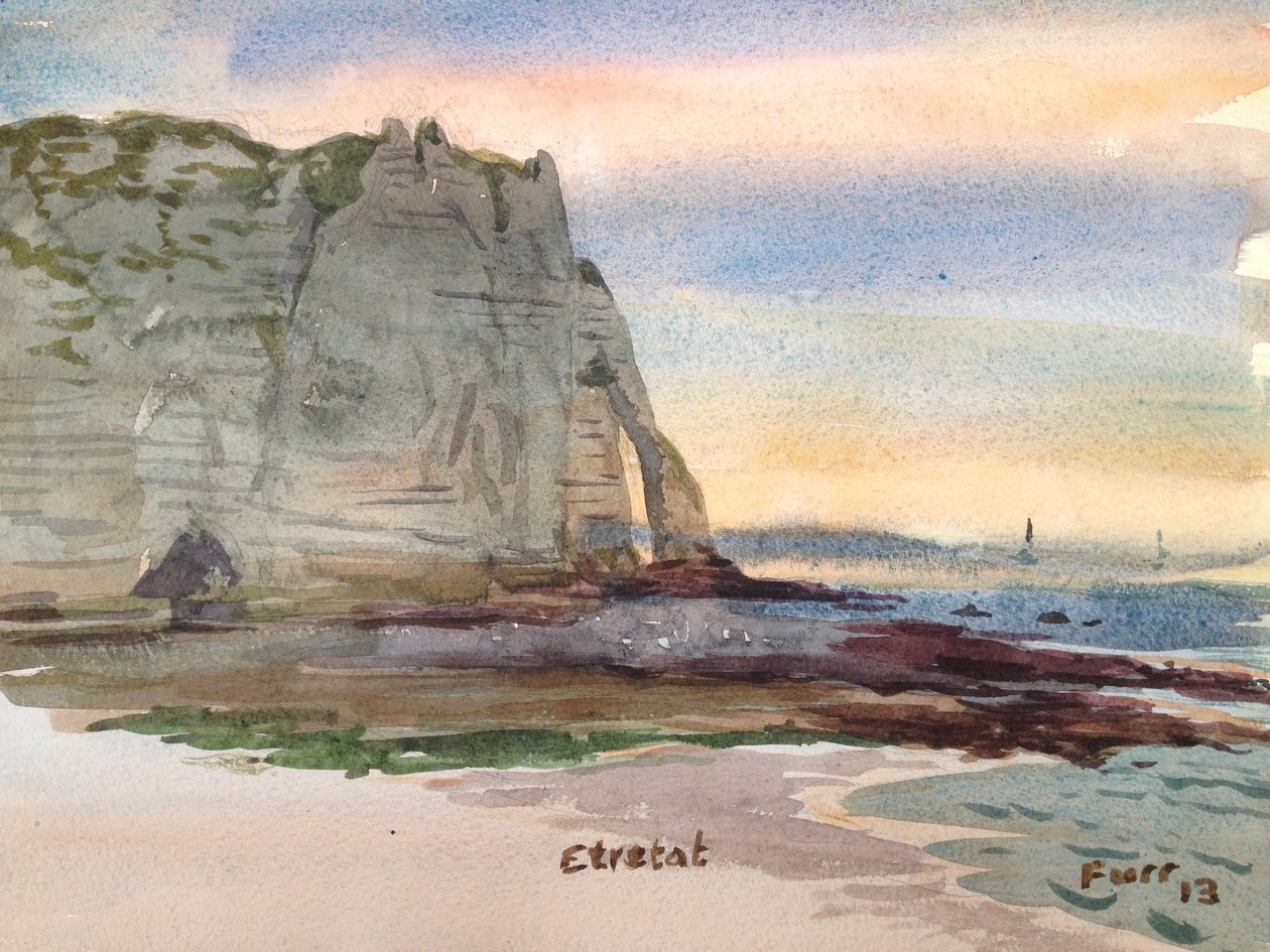 Etretat 6, 2013 (akwarela) autorstwa Christian Furr