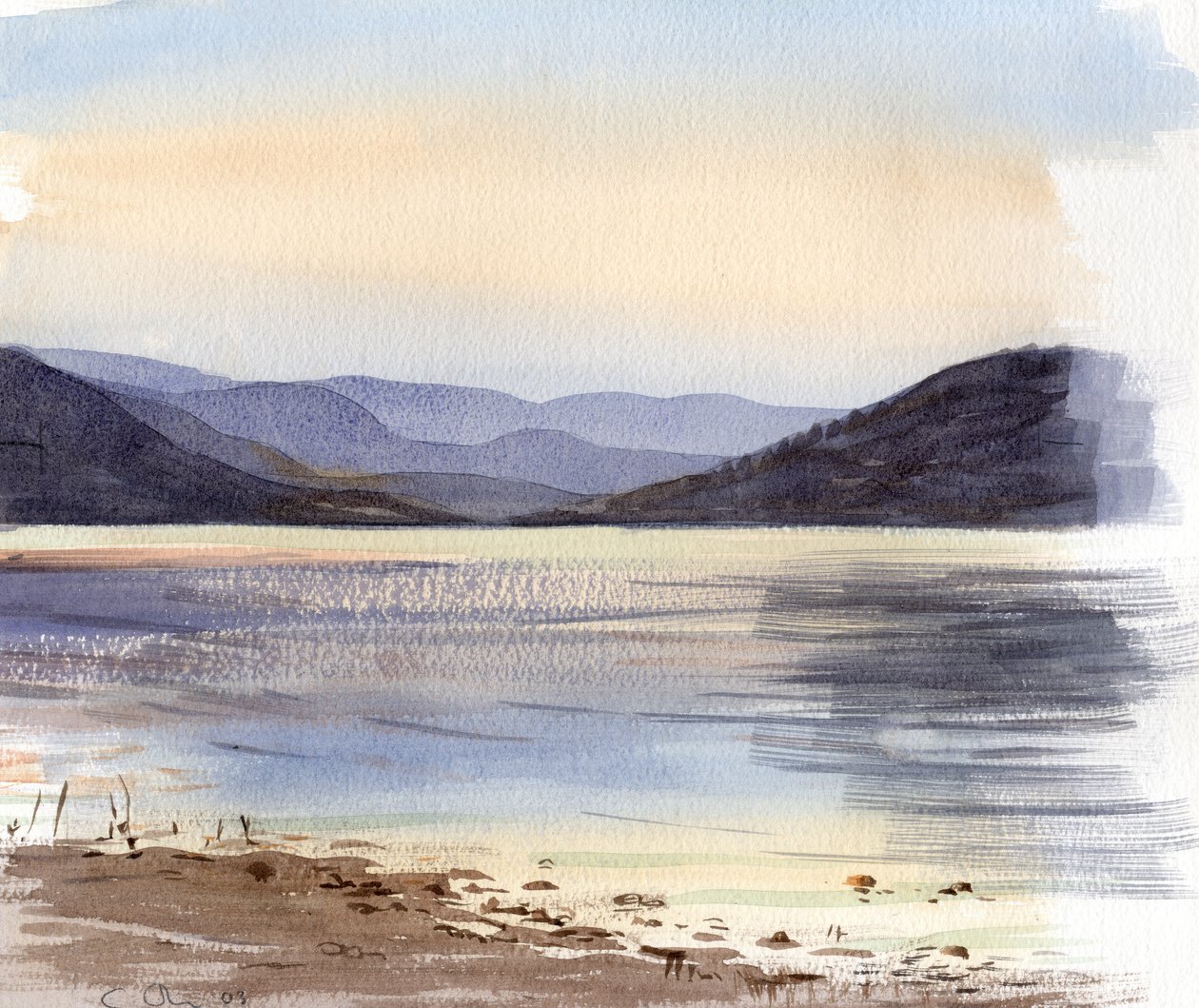 Lac Du Salagou (akwarela) autorstwa Christian Furr