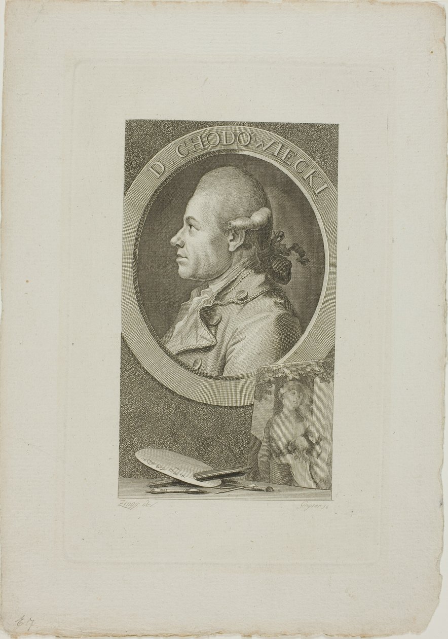 Portret Daniela Chodowieckiego autorstwa Christian Gottlieb Geyser