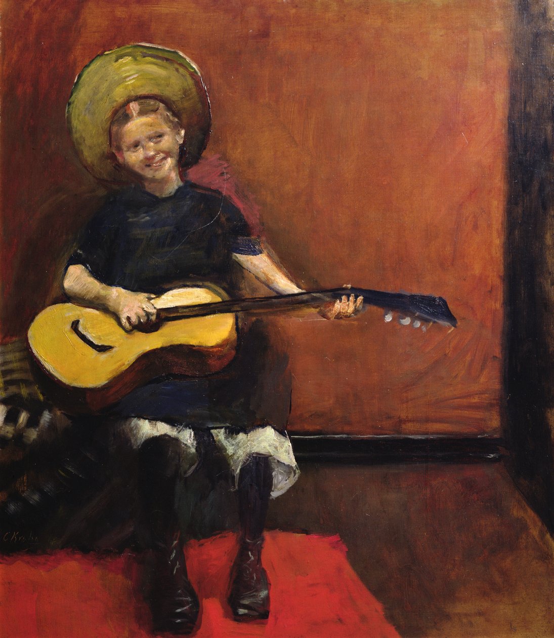Dziewczyna z gitarą autorstwa Christian Krohg