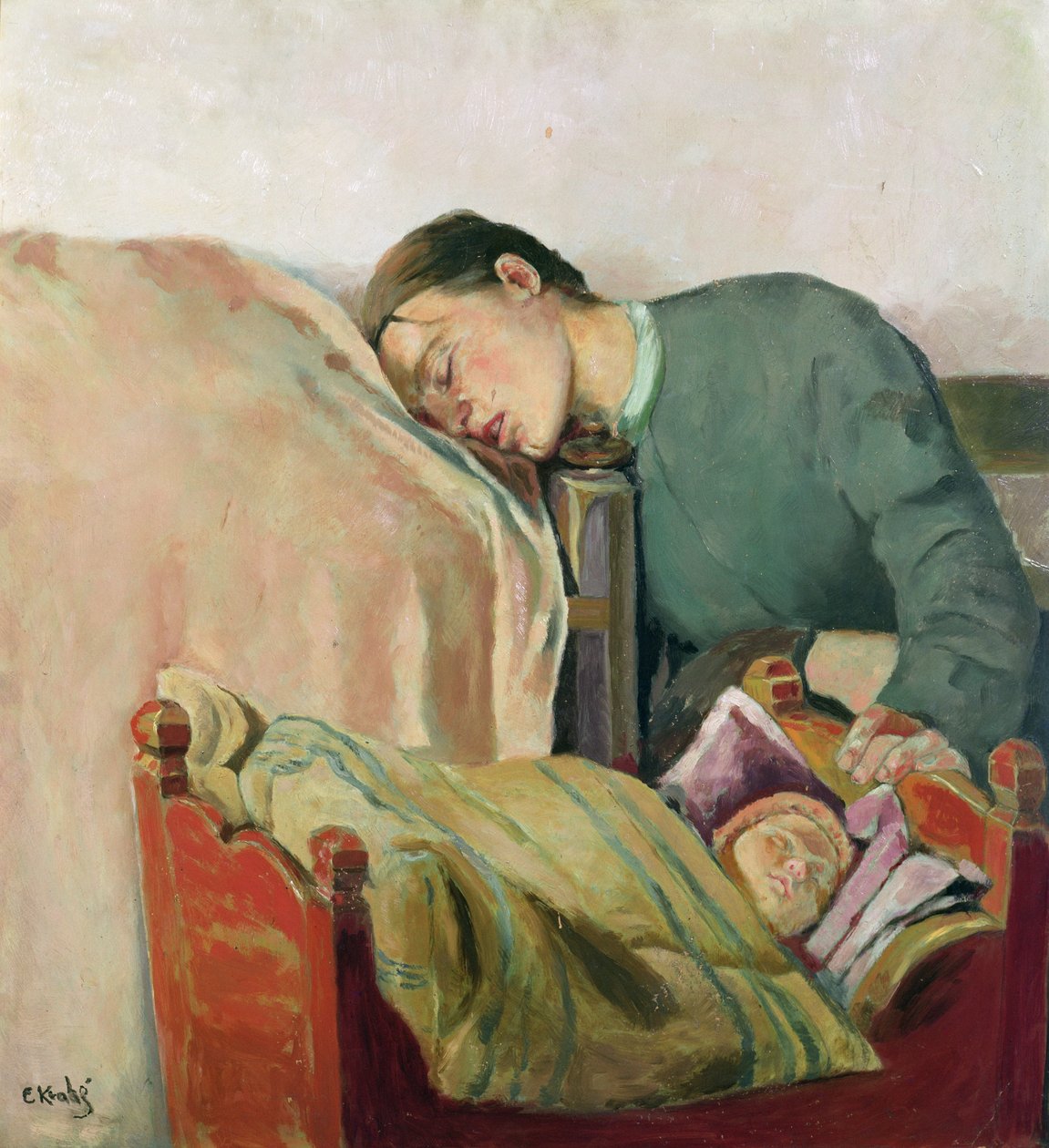 Matka i dziecko (olej na płótnie) autorstwa Christian Krohg