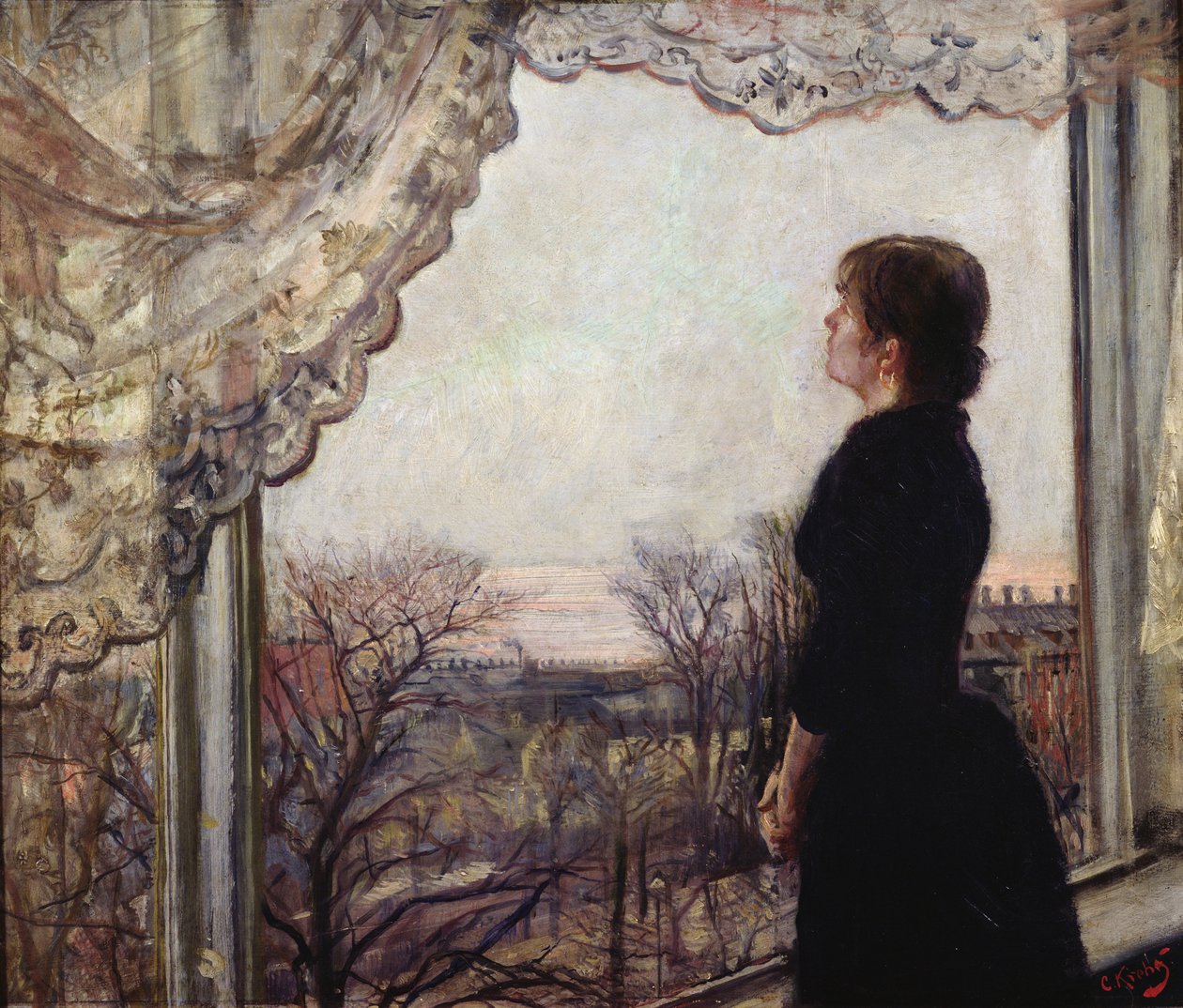 Oda Krohg przy oknie autorstwa Christian Krohg