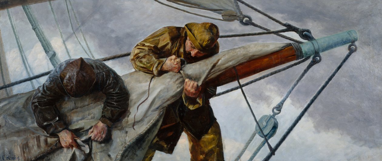 Rafa w żaglach autorstwa Christian Krohg