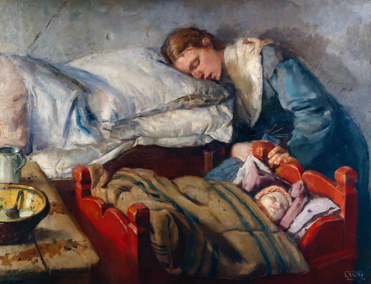 Śpiąca matka autorstwa Christian Krohg