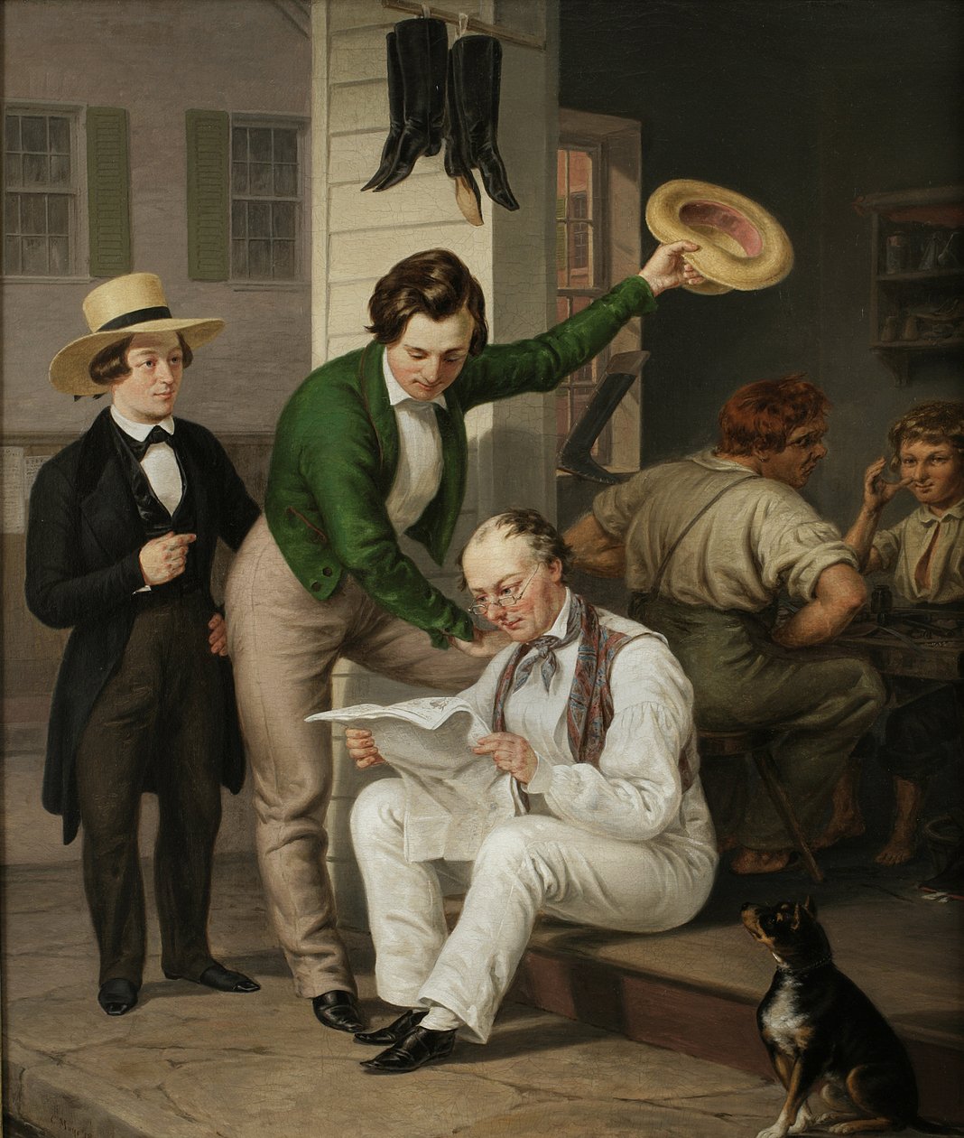 Czytanie wiadomości, 1844 autorstwa Christian Mayr