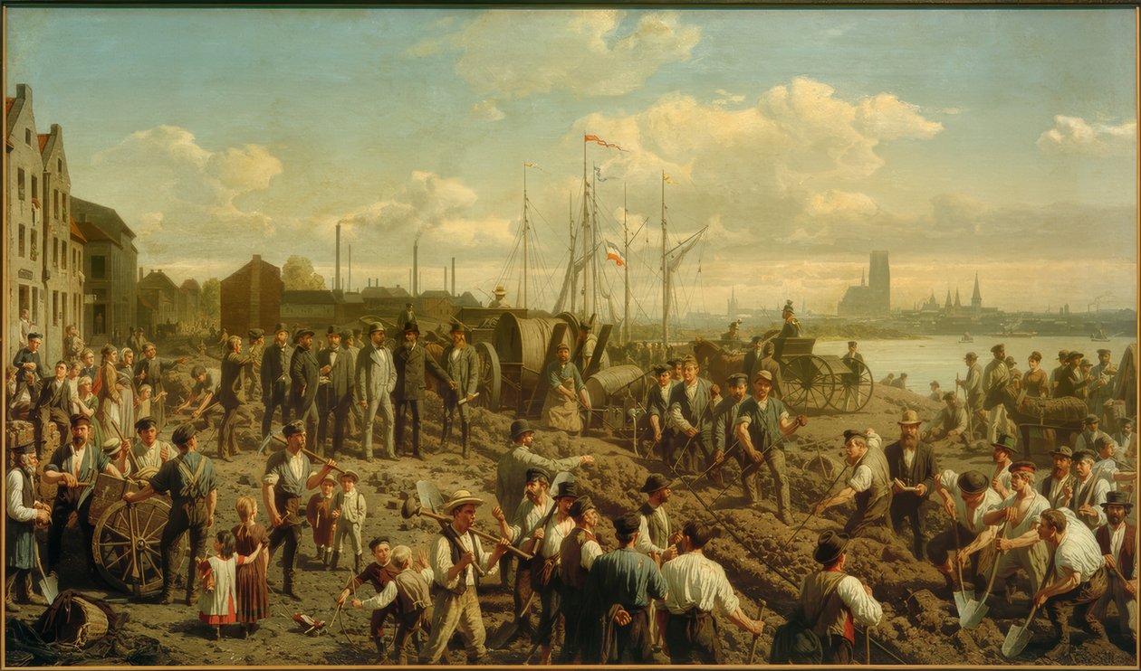 Układanie kabla telegraficznego w 1878 r. autorstwa Christian Sell