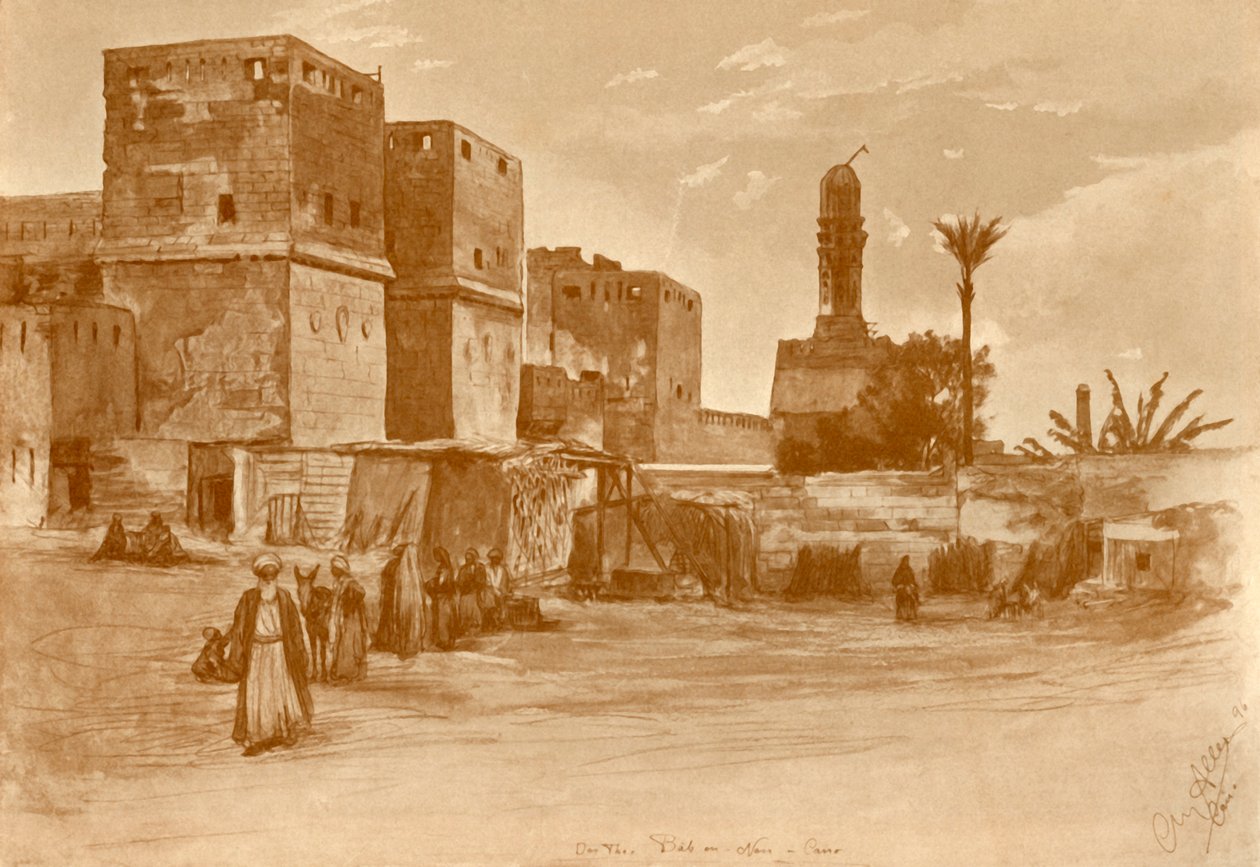 Brama Bab al-Nasr w Kairze, 1898. autorstwa Christian Wilhelm Allers