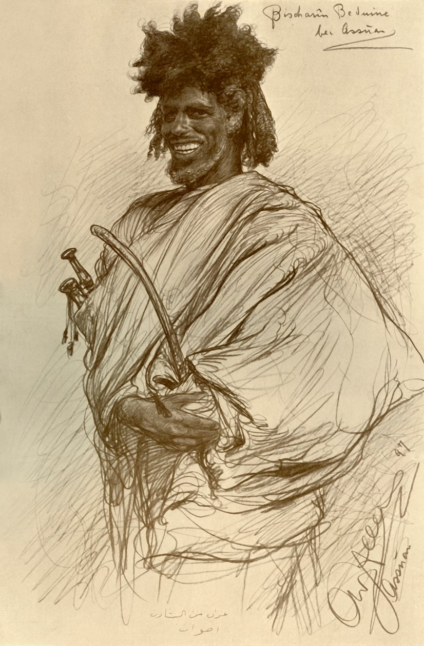 Człowiek Bishari, Asuan, Egipt, 1898. autorstwa Christian Wilhelm Allers