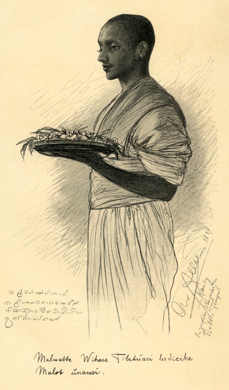 Mnich buddyjski, Cejlon, 1898 r. autorstwa Christian Wilhelm Allers