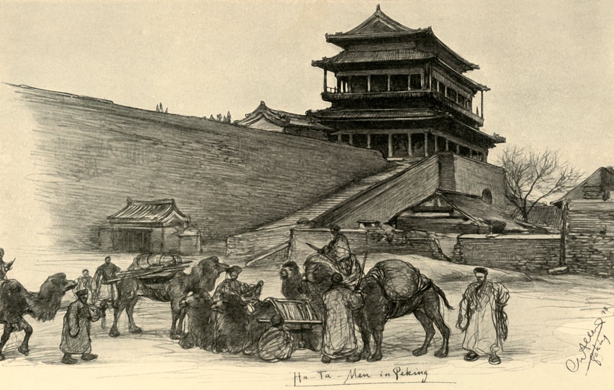 Hatman Gate, Pekin, Chiny, 1898. autorstwa Christian Wilhelm Allers