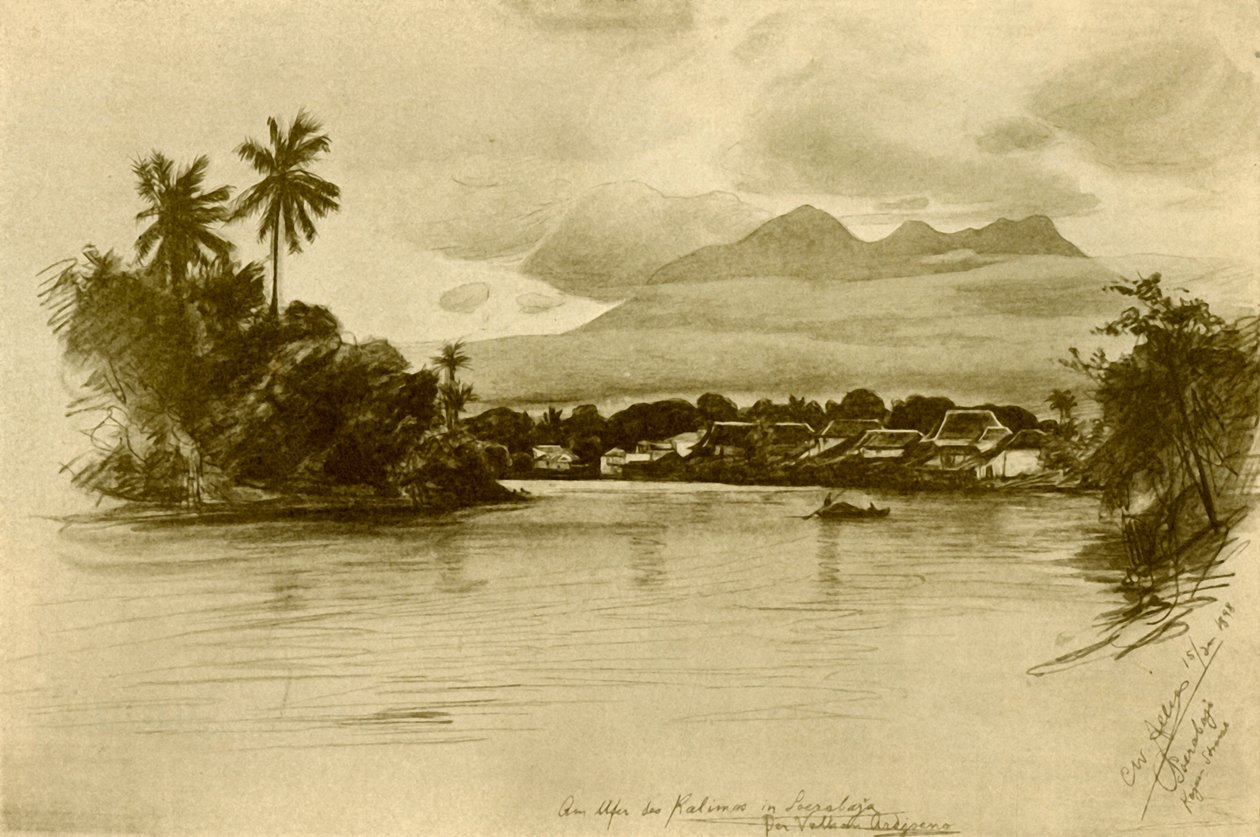 Rzeka Kali Mas, Surubaya, Jawa, 1898. autorstwa Christian Wilhelm Allers