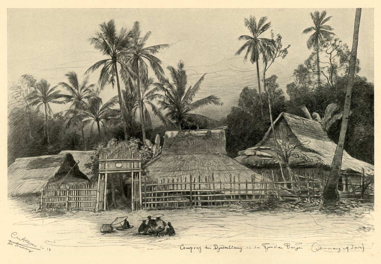Kampong niedaleko Jomblang, Semarang, Jawa, 1898. autorstwa Christian Wilhelm Allers