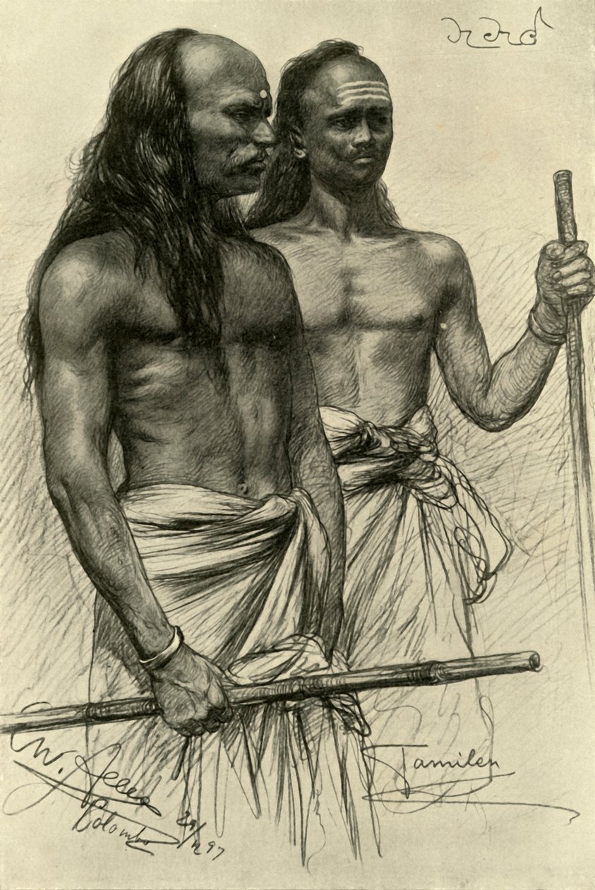 Tamilowie, Kolombo, Cejlon, 1898 r. autorstwa Christian Wilhelm Allers