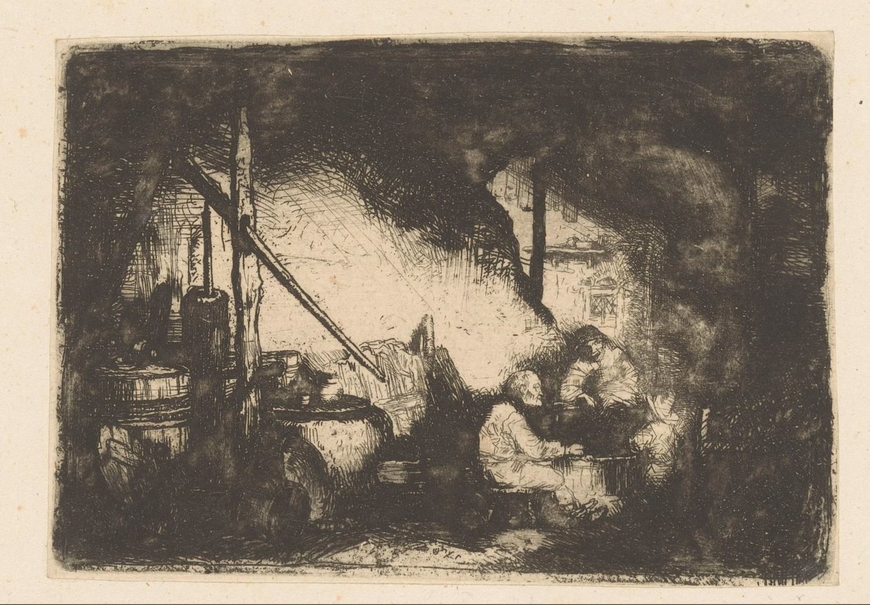Trzy postacie przy stole autorstwa Christian Wilhelm Ernst Dietrich