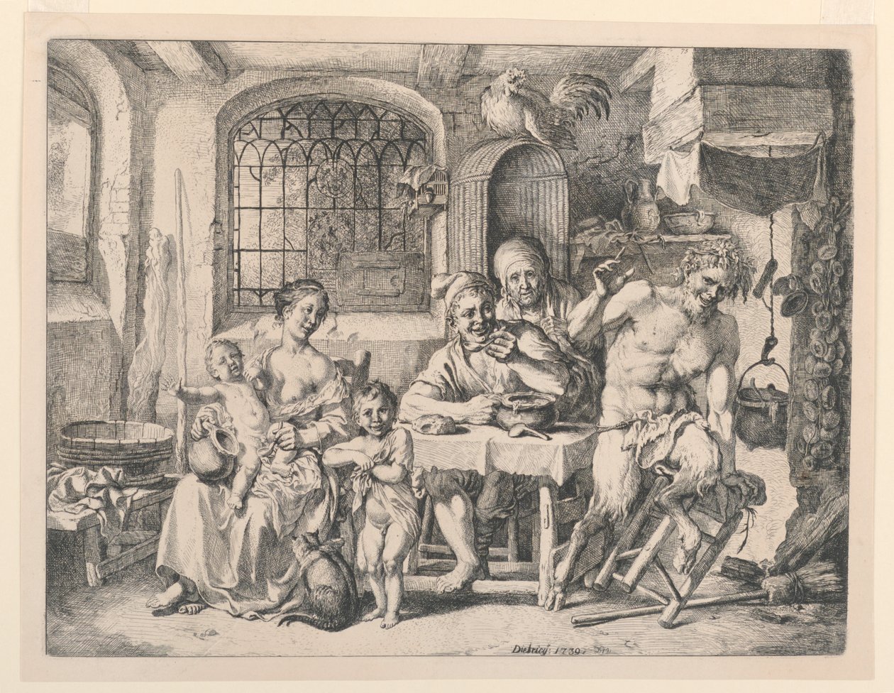 Satyr w Domu Chłopa autorstwa Christian Wilhelm Ernst Dietrich