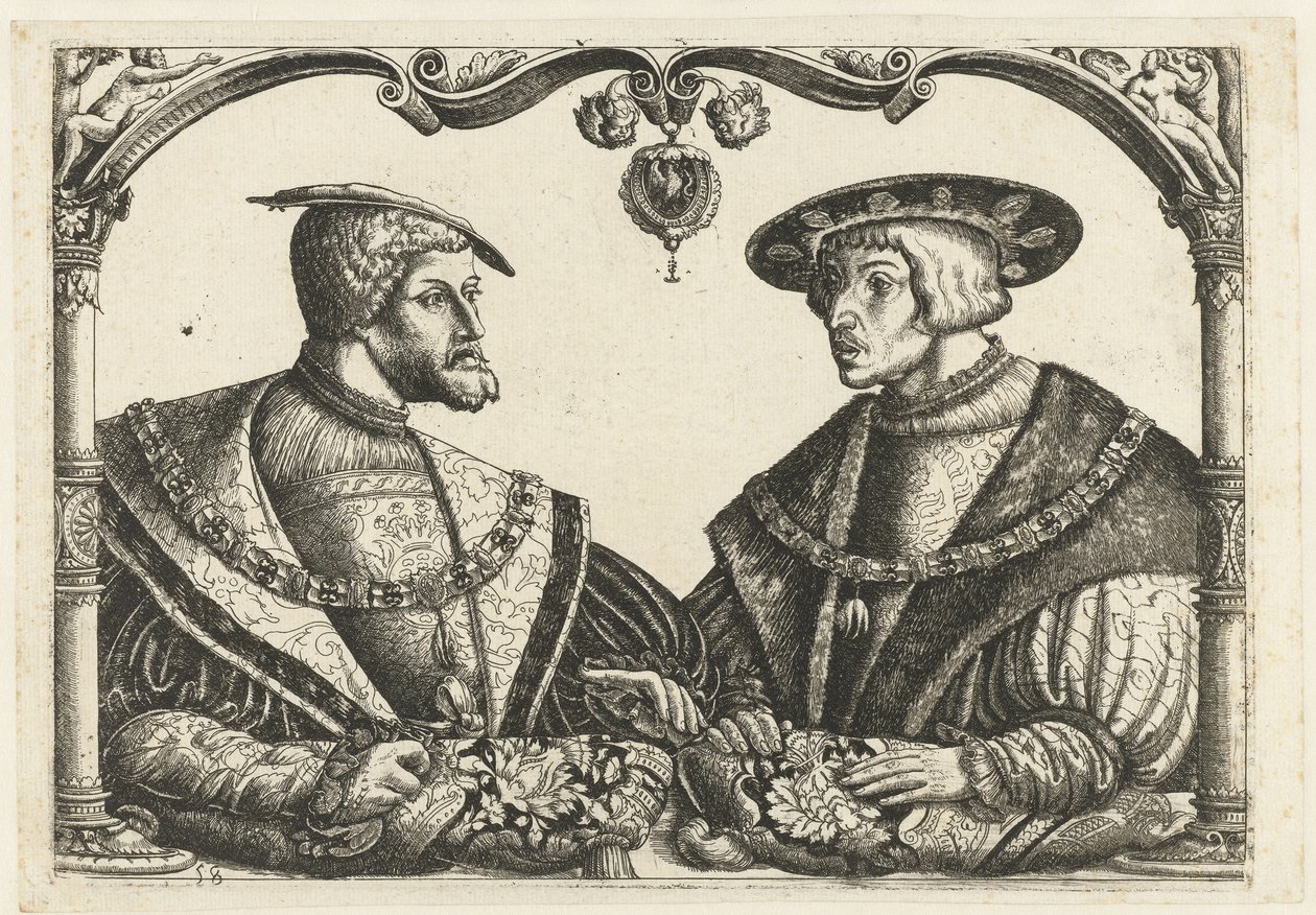 Karol V i Ferdynand I autorstwa Christoffel Bockstorffer