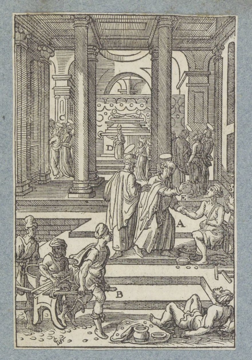 Piotr leczy paralityka autorstwa Christoffel van Sichem (II)