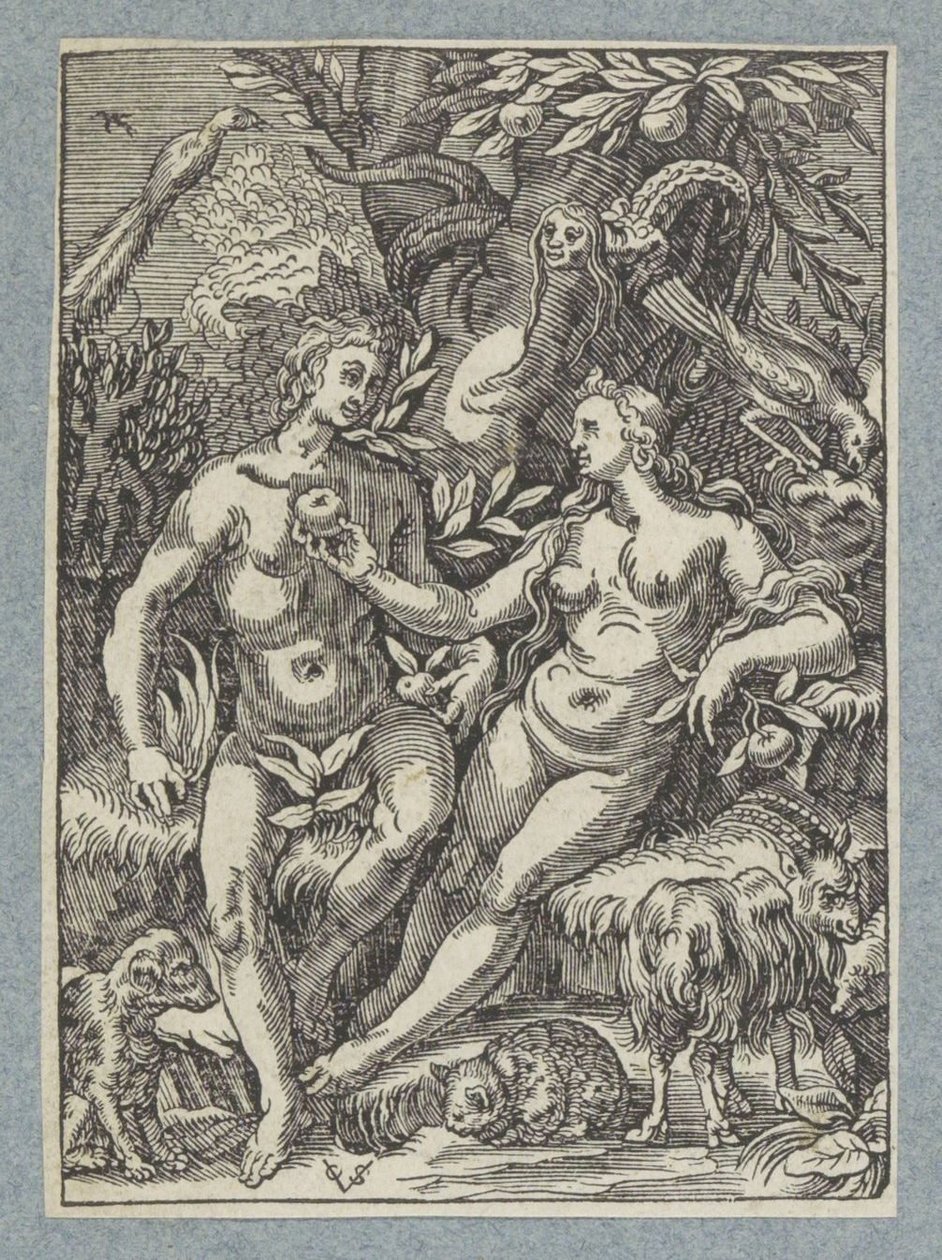 Upadek z żeńskim wężem autorstwa Christoffel van Sichem (II)