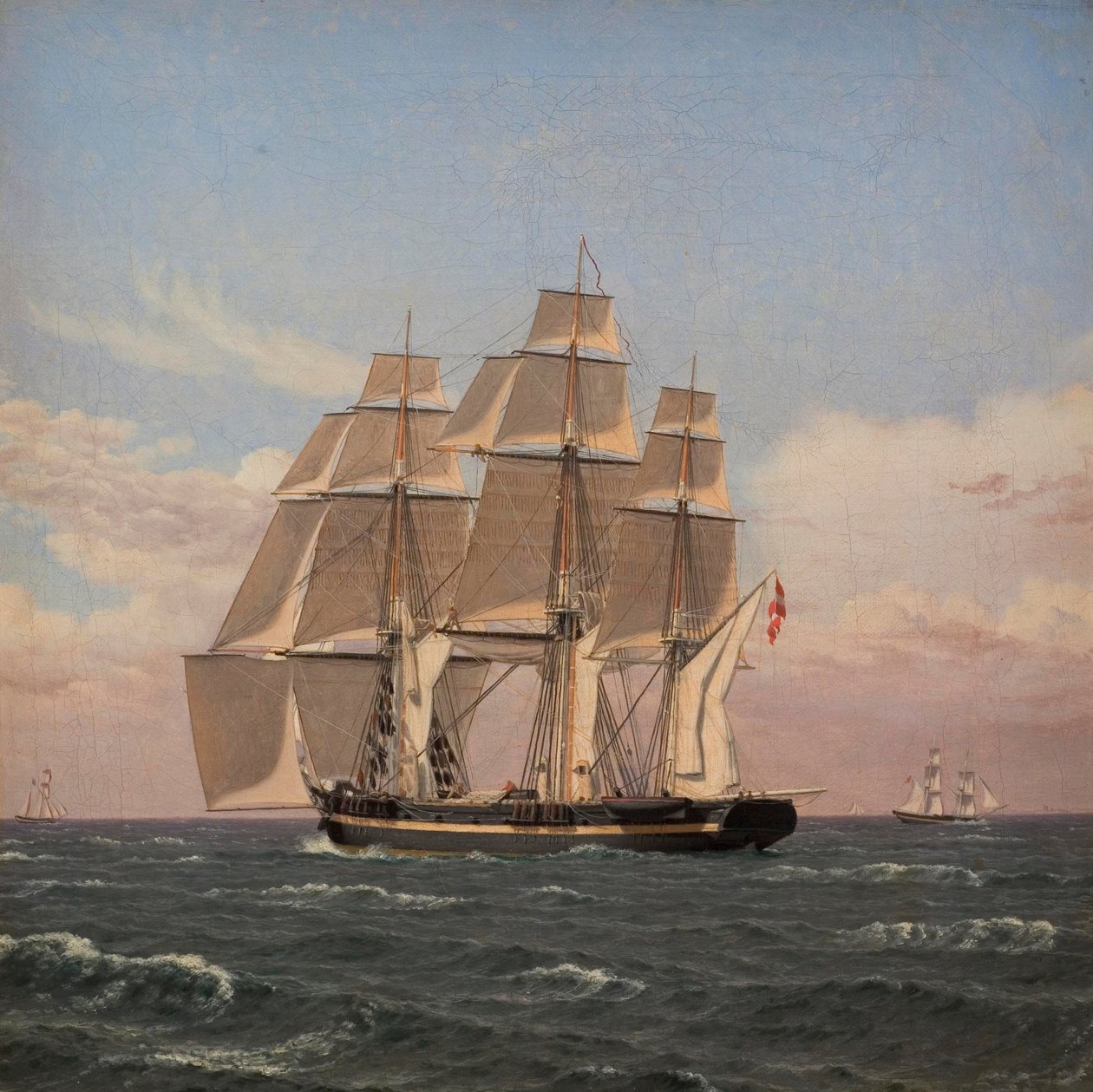 Korweta Najaden pod żaglami autorstwa Christoffer Wilhelm Eckersberg