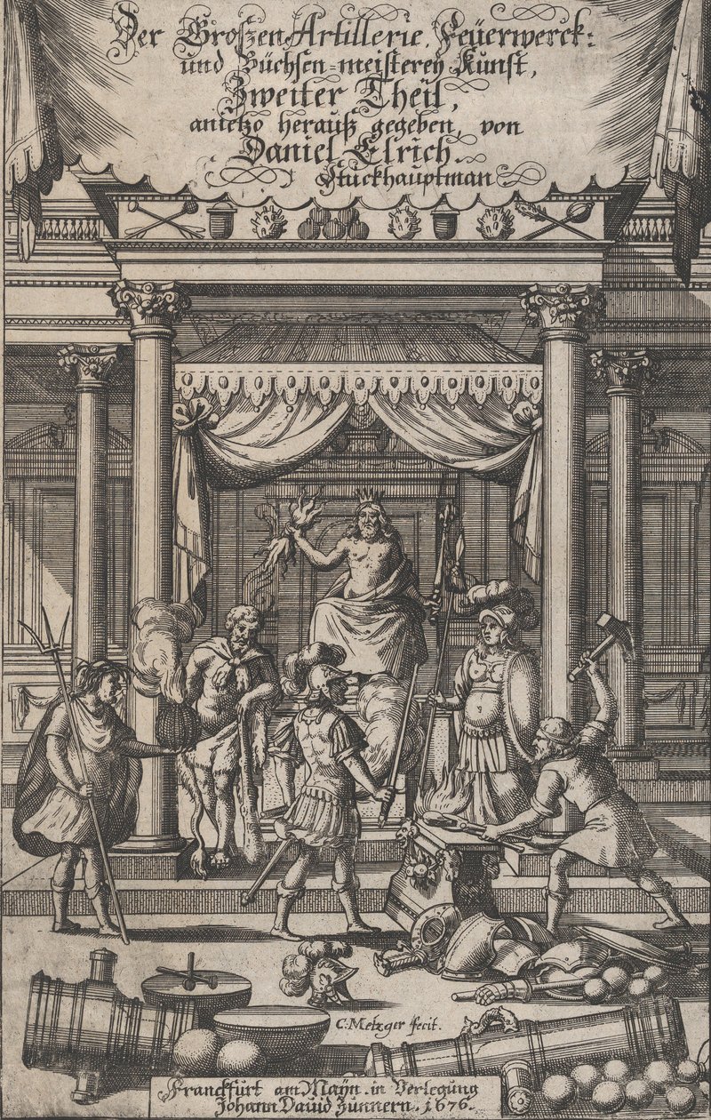 Strona tytułowa, „Wielkie fajerwerki artyleryjskie...”, 1676. autorstwa Christoph Metzger