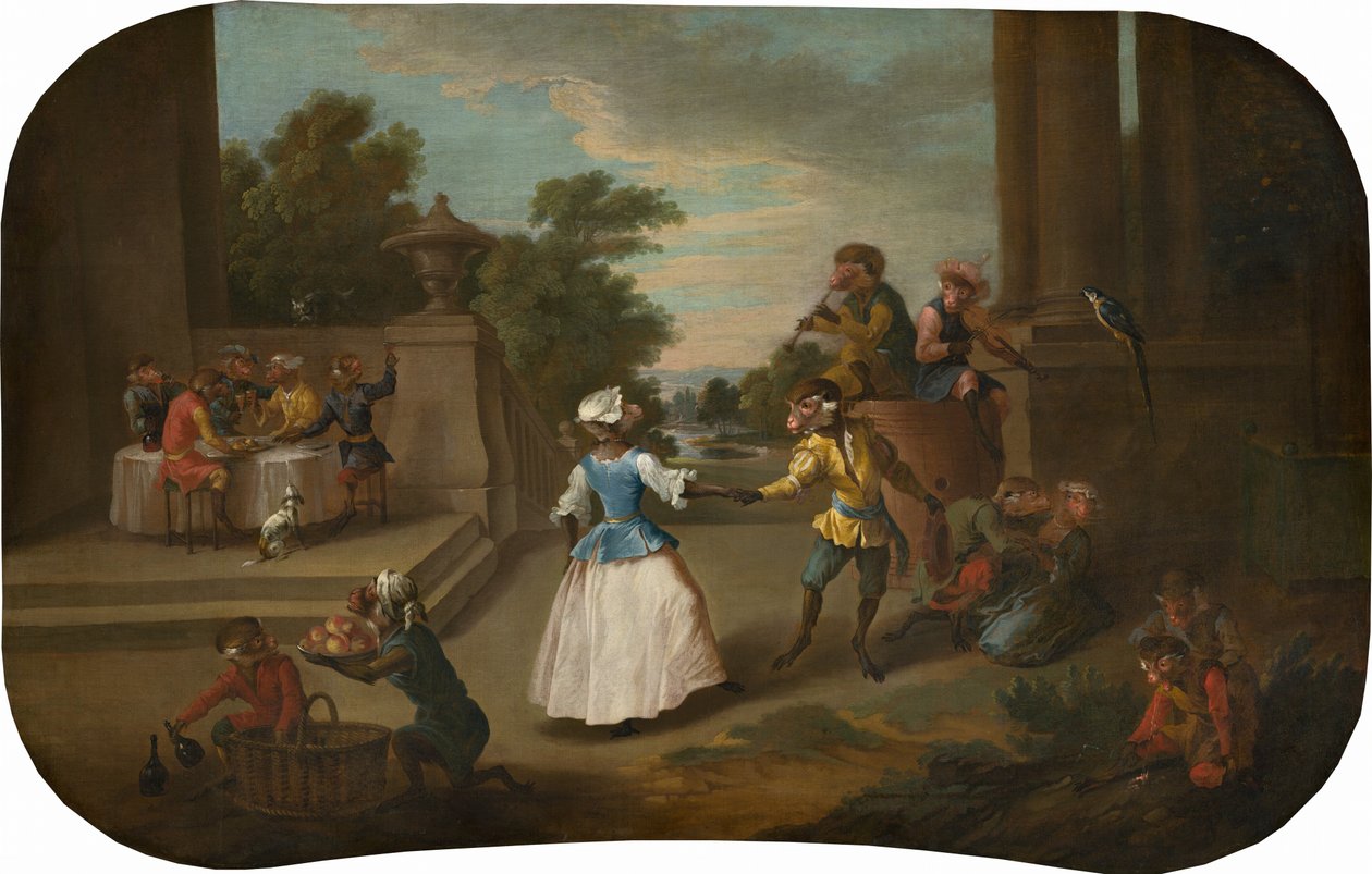 Singerie: Taniec, c. 1739. autorstwa Christophe Huet