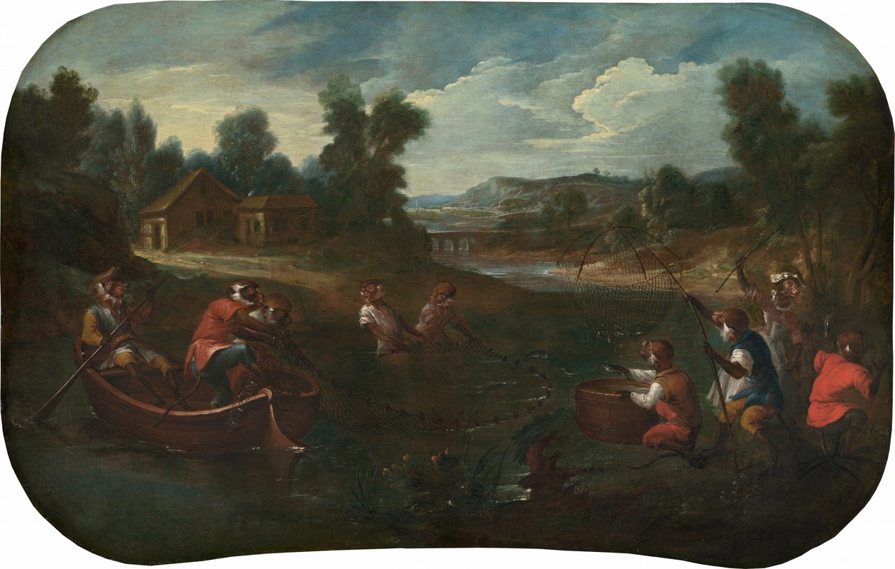 Singerie: Rybacy, c. 1739. autorstwa Christophe Huet