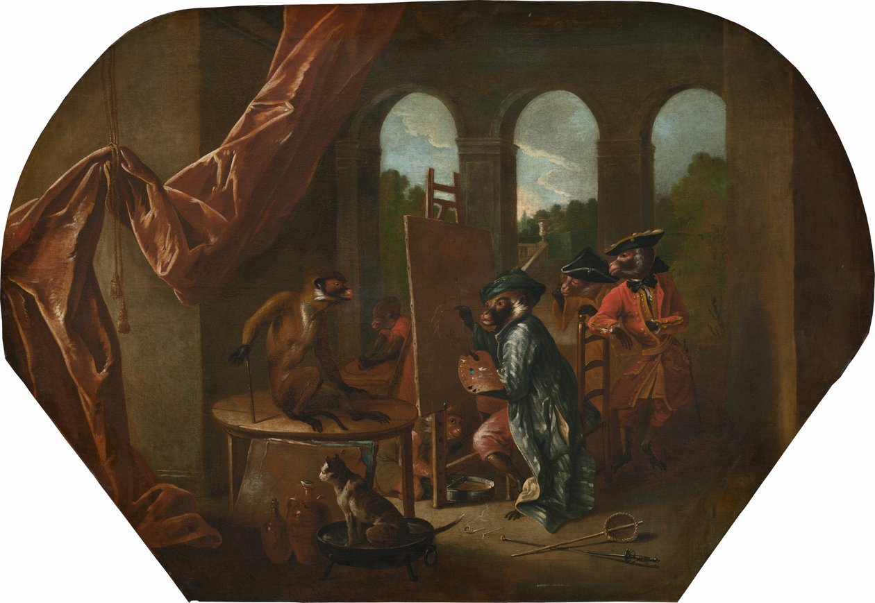 Singerie: Malarz, c. 1739. autorstwa Christophe Huet