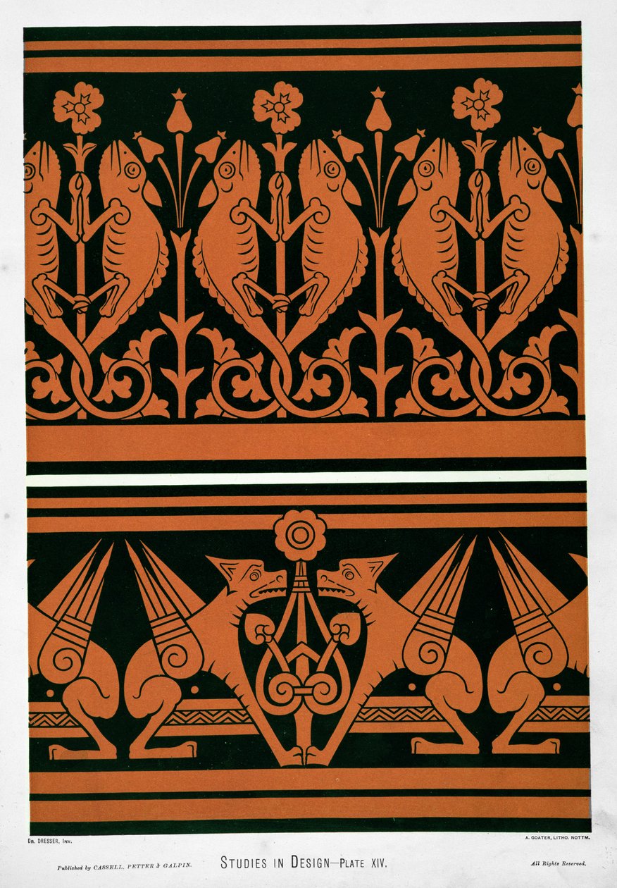 Tabliczka XIV z „Studiów w projektowaniu”, ok. 1874–76 autorstwa Christopher Dresser