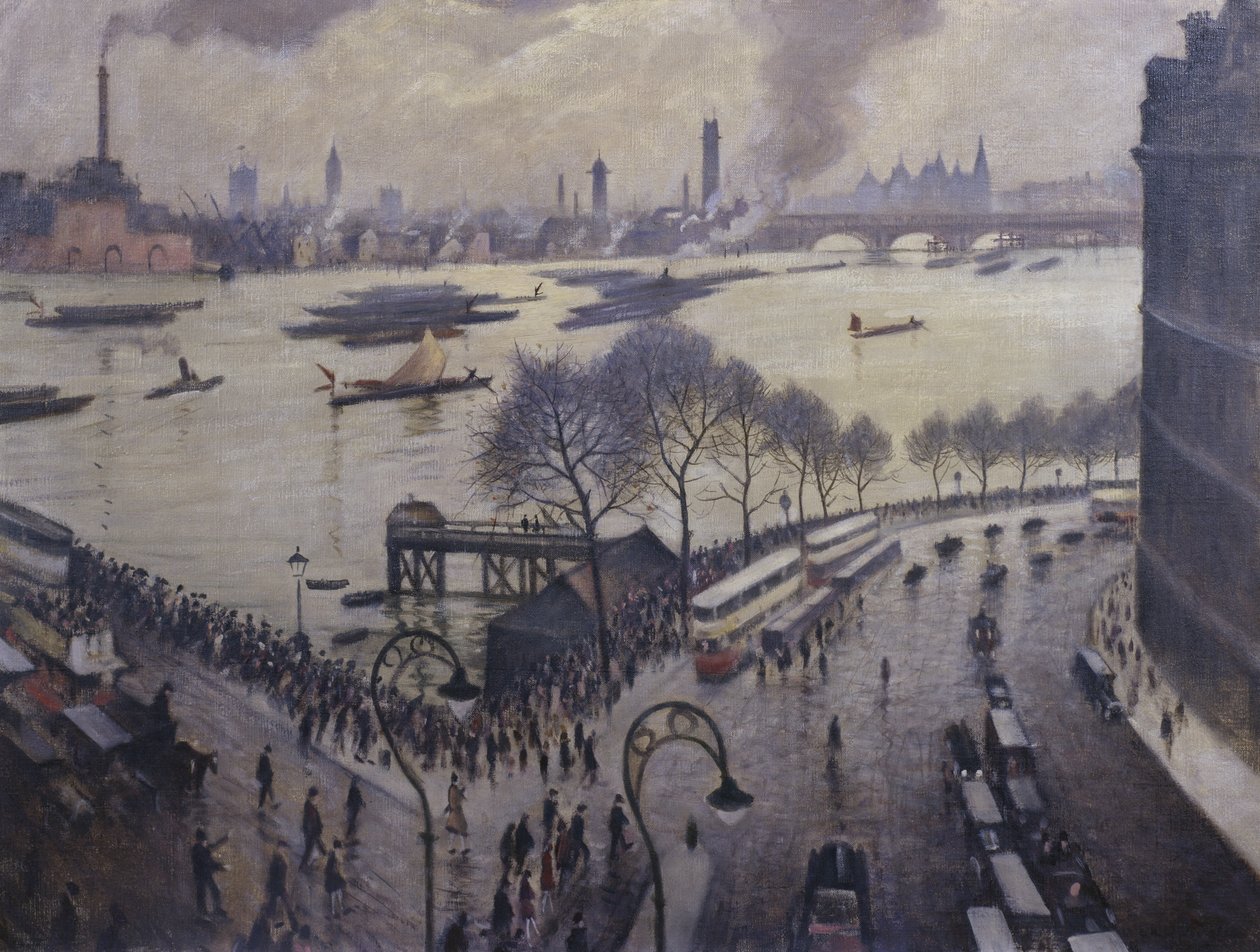 Blackfriars Bridge, Londyn, ok. 1927 autorstwa Christopher Richard Wynne Nevinson