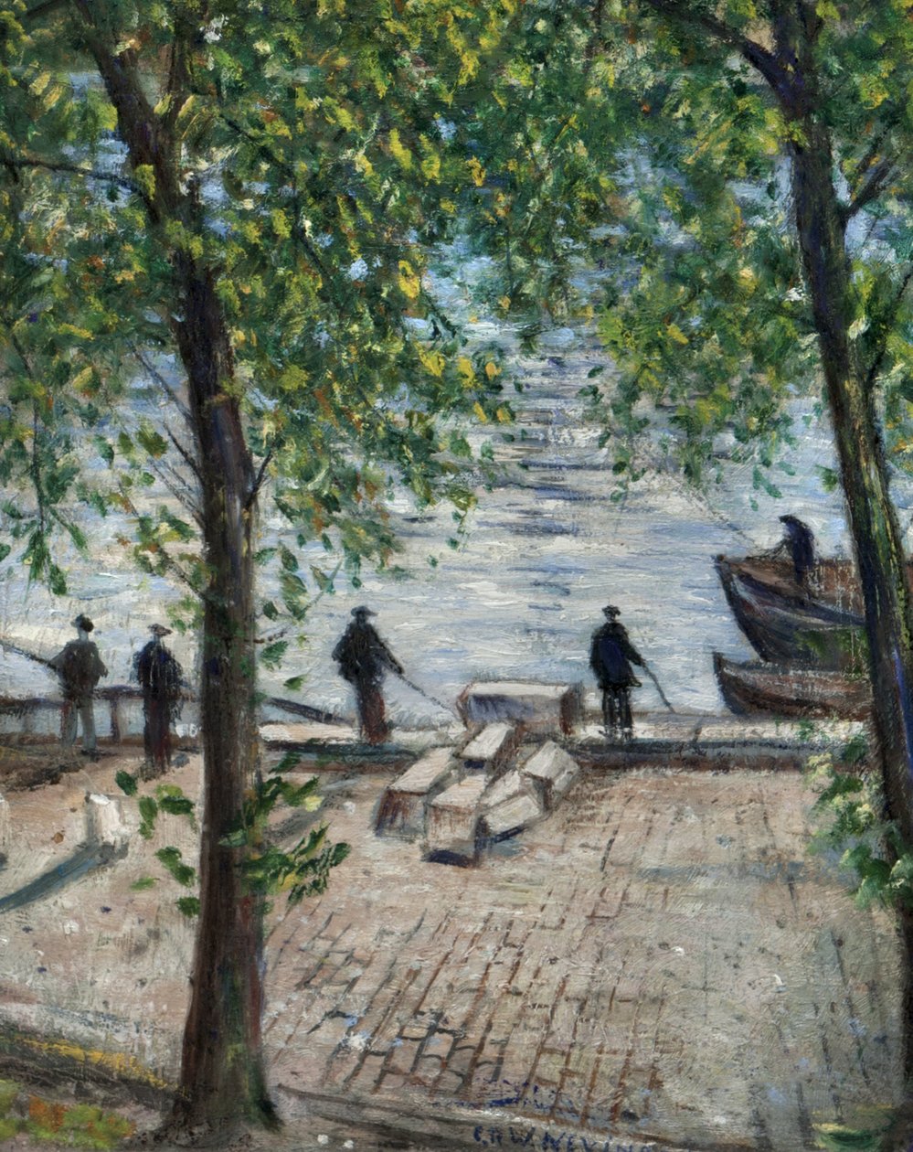 Rybacy na Sekwanie, 1939 autorstwa Christopher Richard Wynne Nevinson