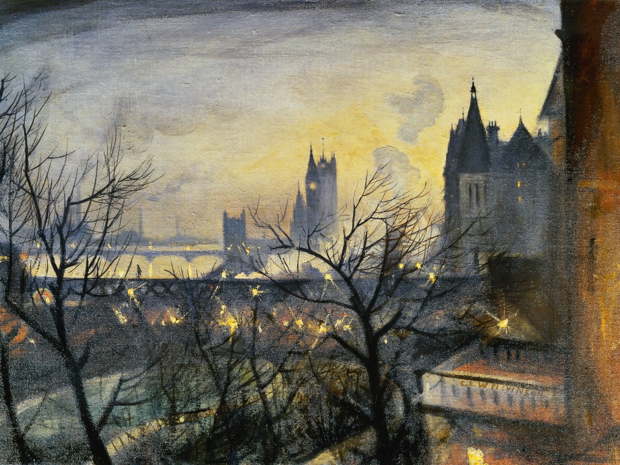 Londyn Zmierzch z Adelphi, autorstwa Christopher Richard Wynne Nevinson