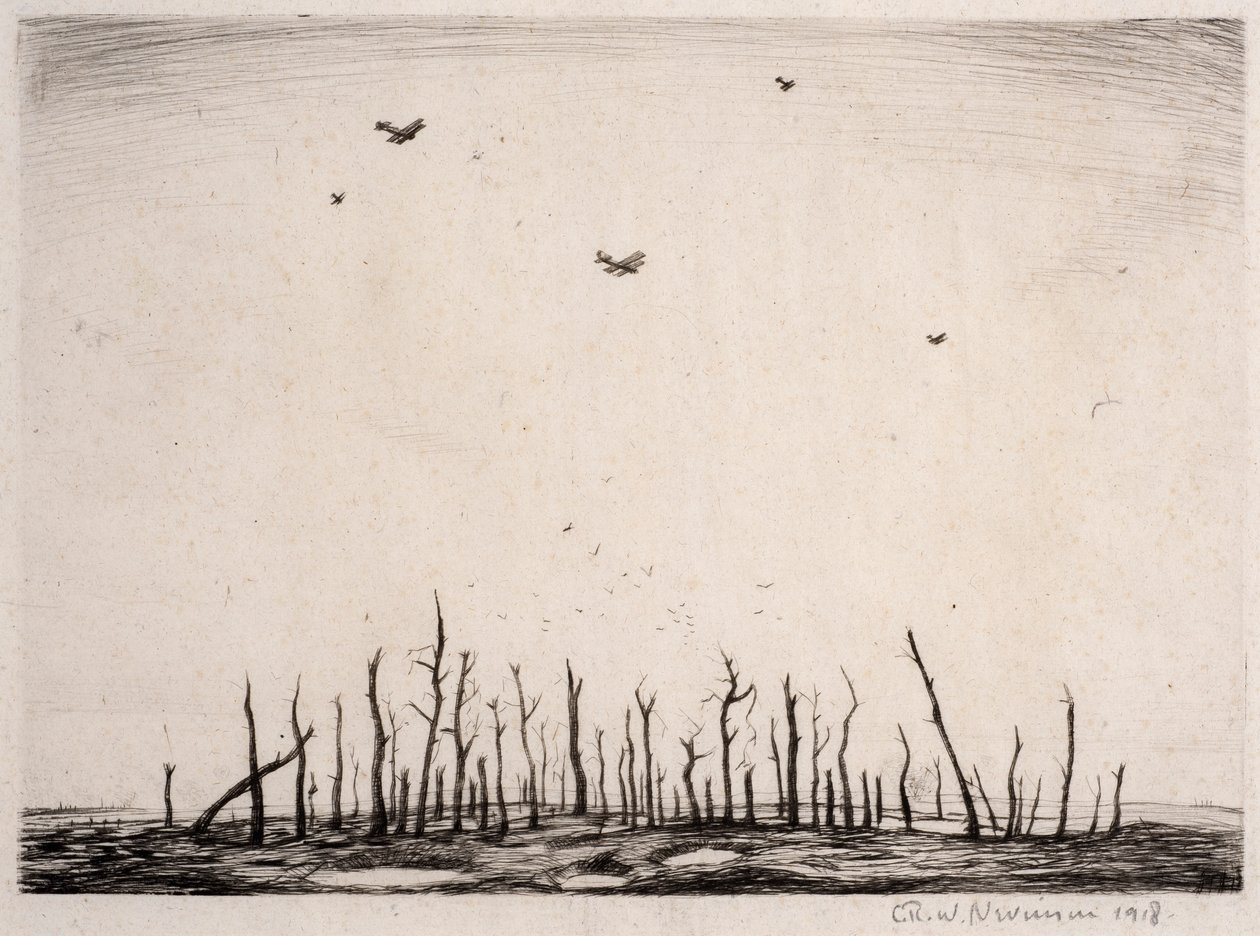 Ten przeklęty las, 1918 (sucha igła) autorstwa Christopher Richard Wynne Nevinson