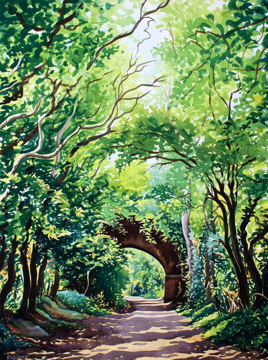 Sudbury Bridge and Trees (akwarela na papierze) autorstwa Christopher Ryland