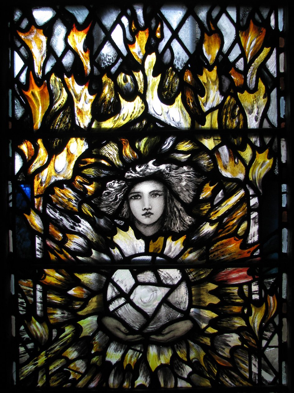 Archanioł St Uriel, Katedra w Canterbury autorstwa Christopher Whall