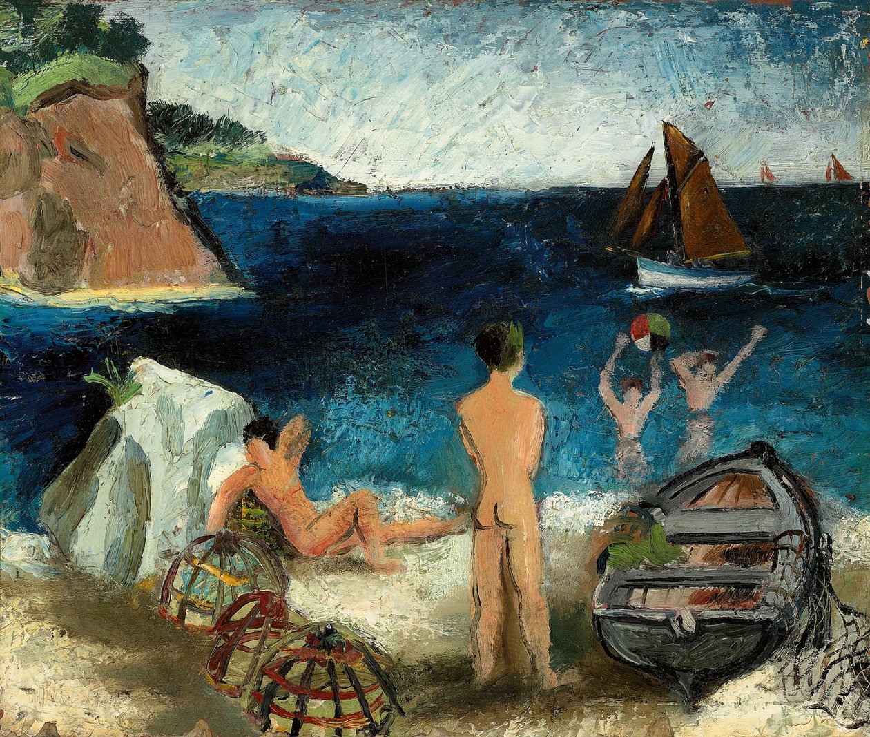 Kąpiących się nad morzem, Treboul autorstwa Christopher Wood