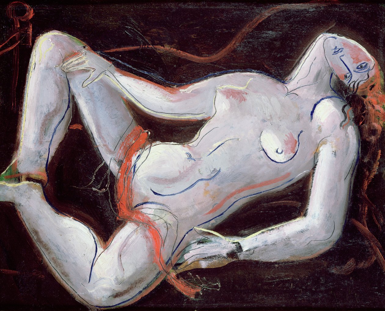 Leżący Nude (olej na panelu) autorstwa Christopher Wood