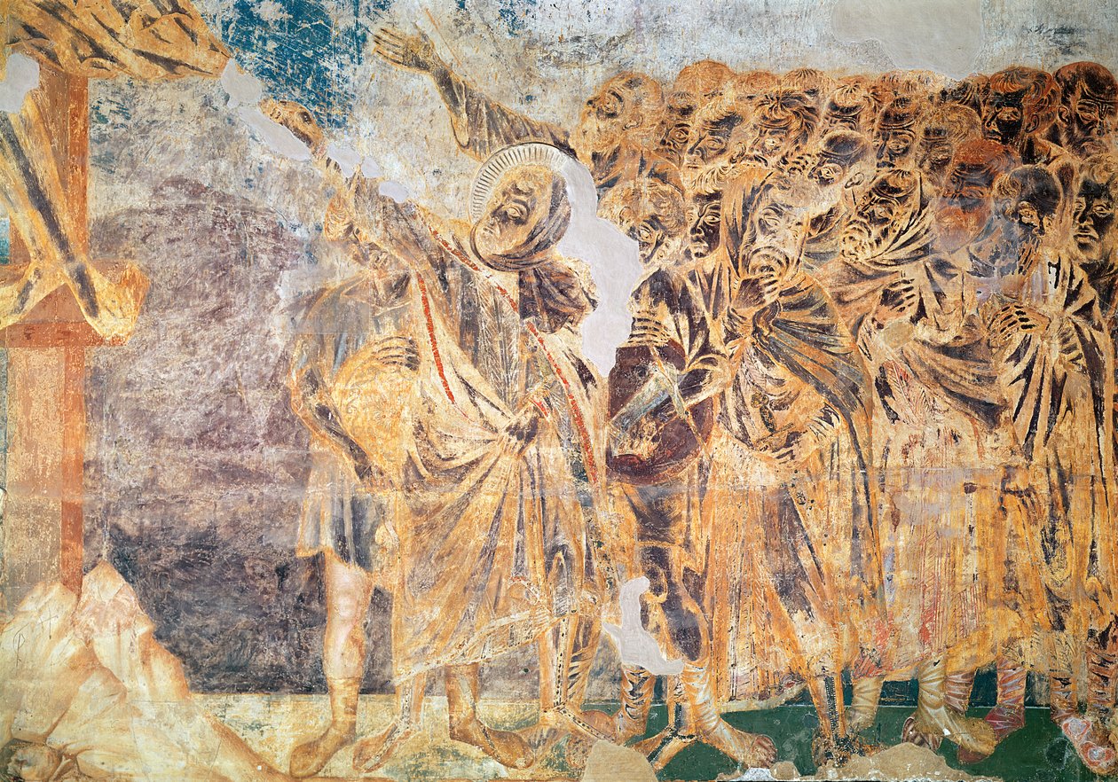 Ukrzyżowanie, fragment prawej strony, ok. 1270 (detal 439294) autorstwa Giovanni Cimabue