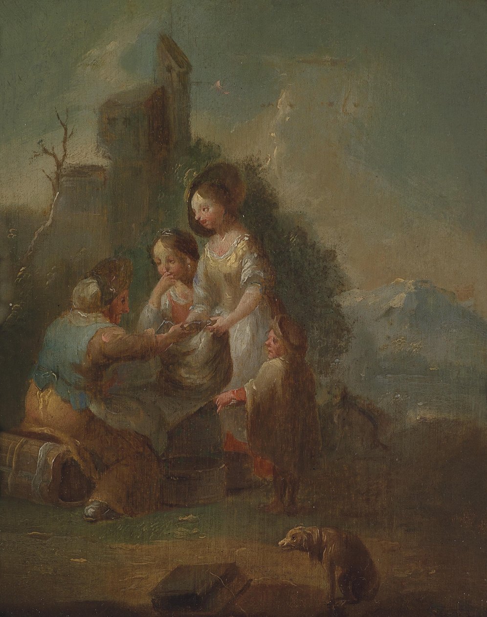 Dzieci w klasie na świeżym powietrzu autorstwa Circle of Johann Georg Platzer