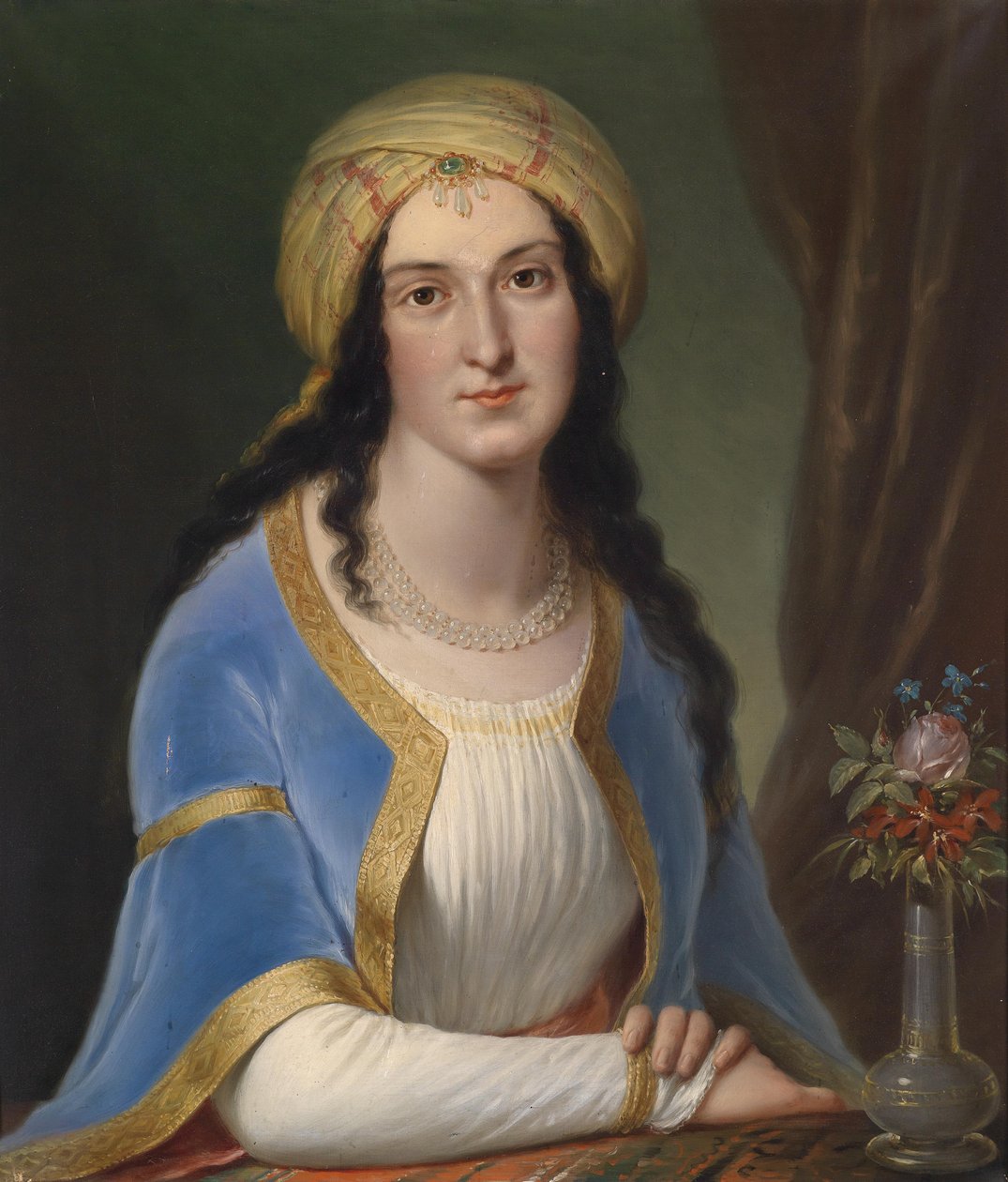 Portret damy w turbanie autorstwa Circle of Josef Grassi